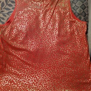 Chico's women's Orange/gold sparkle tank top
